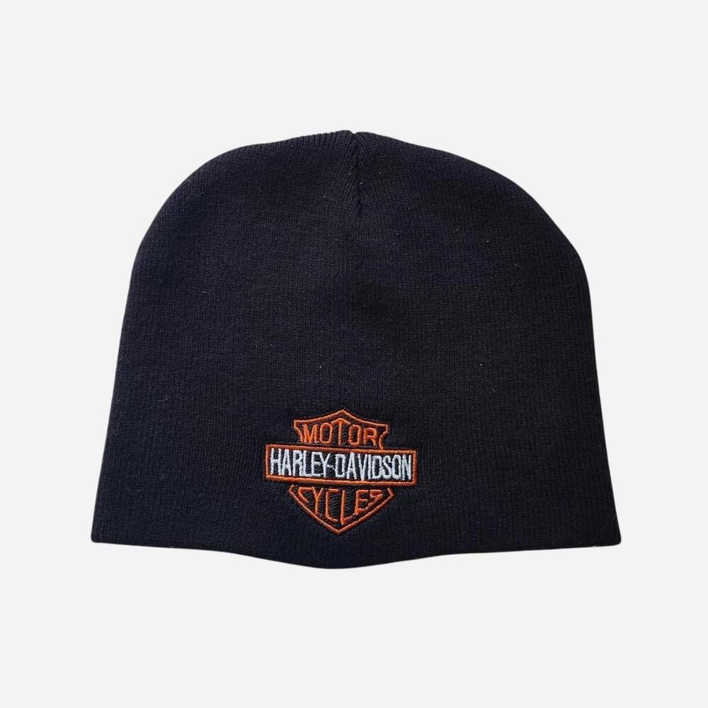Harley Davidson black beanie with orange logo